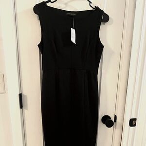 NWT Banana Republic Black Sleeveless Women's Cut Out Back Zip Up Sheath Dress 4